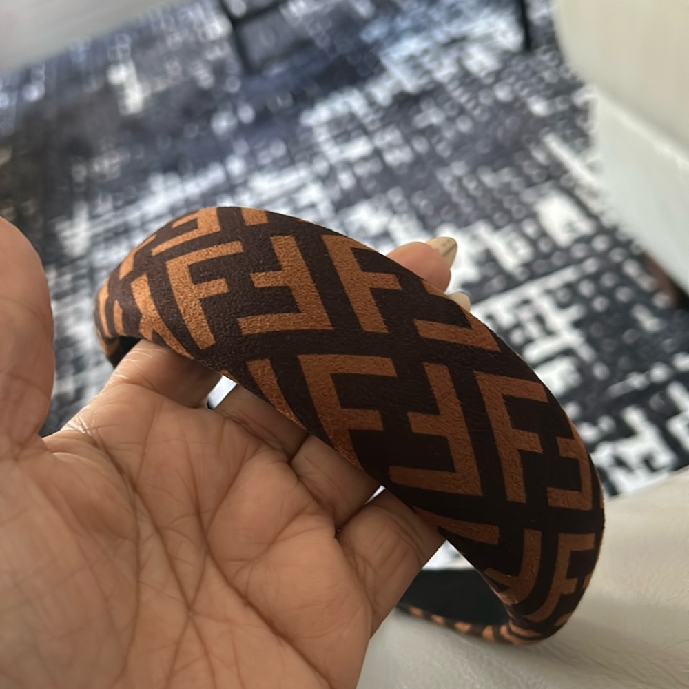 Brown and beige  headband